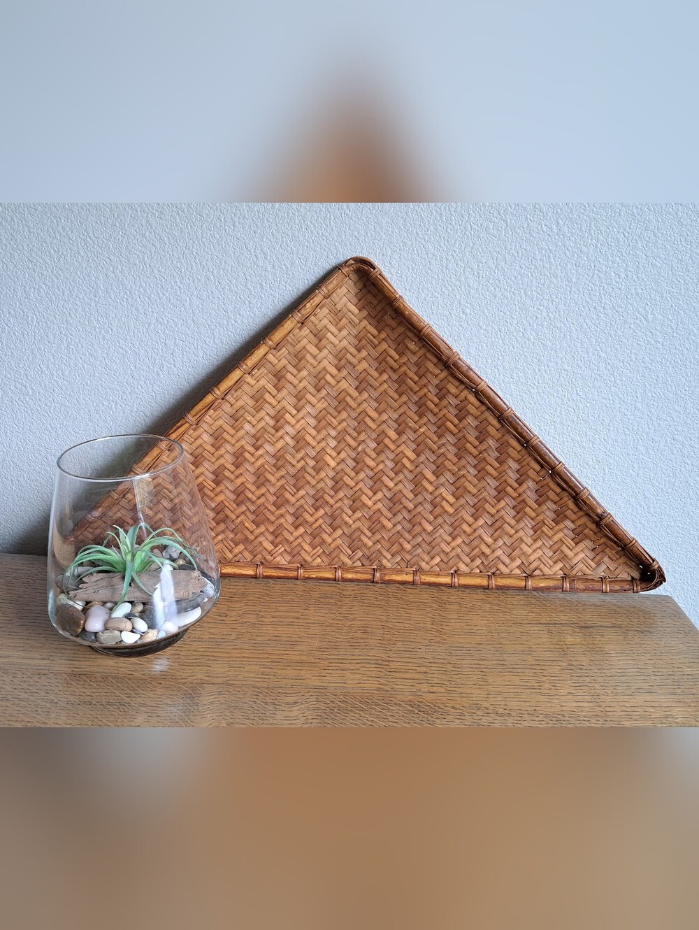Triangle Woven Winnowing Basket Wall Decor